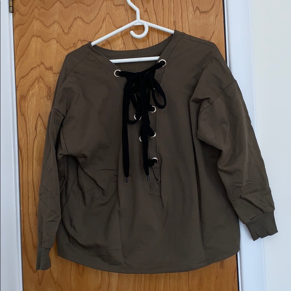 Forever 21 // sweater with corset detail in back